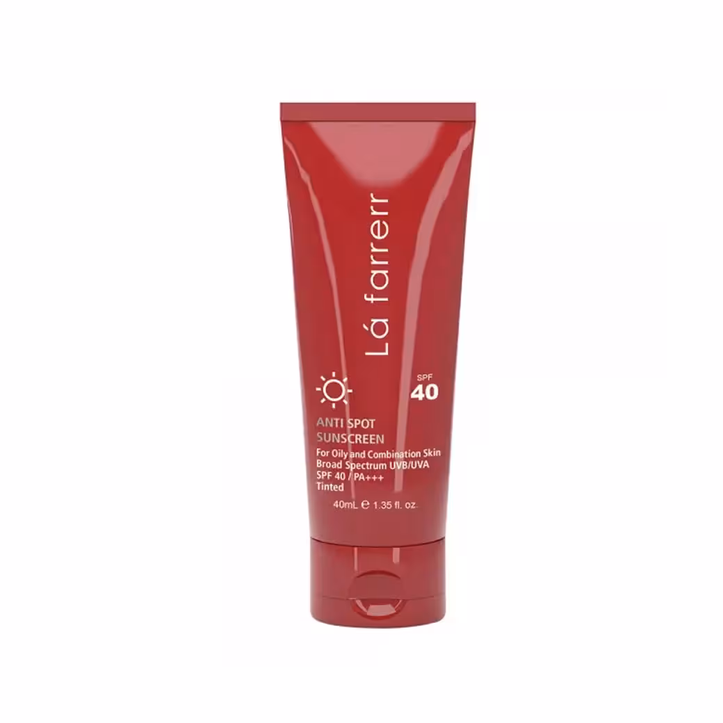 کرم ضد آفتاب و ضد لک لافارر رنگی مناسب پوست چرب و مستعد آکنه SPF40 حجم 40 میل