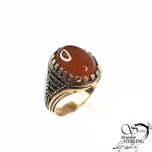 انگشتر طلاروس نگین عقیق