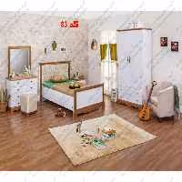 تخت کد83  شامل تخت میز ارایش و کمد و پاتختی