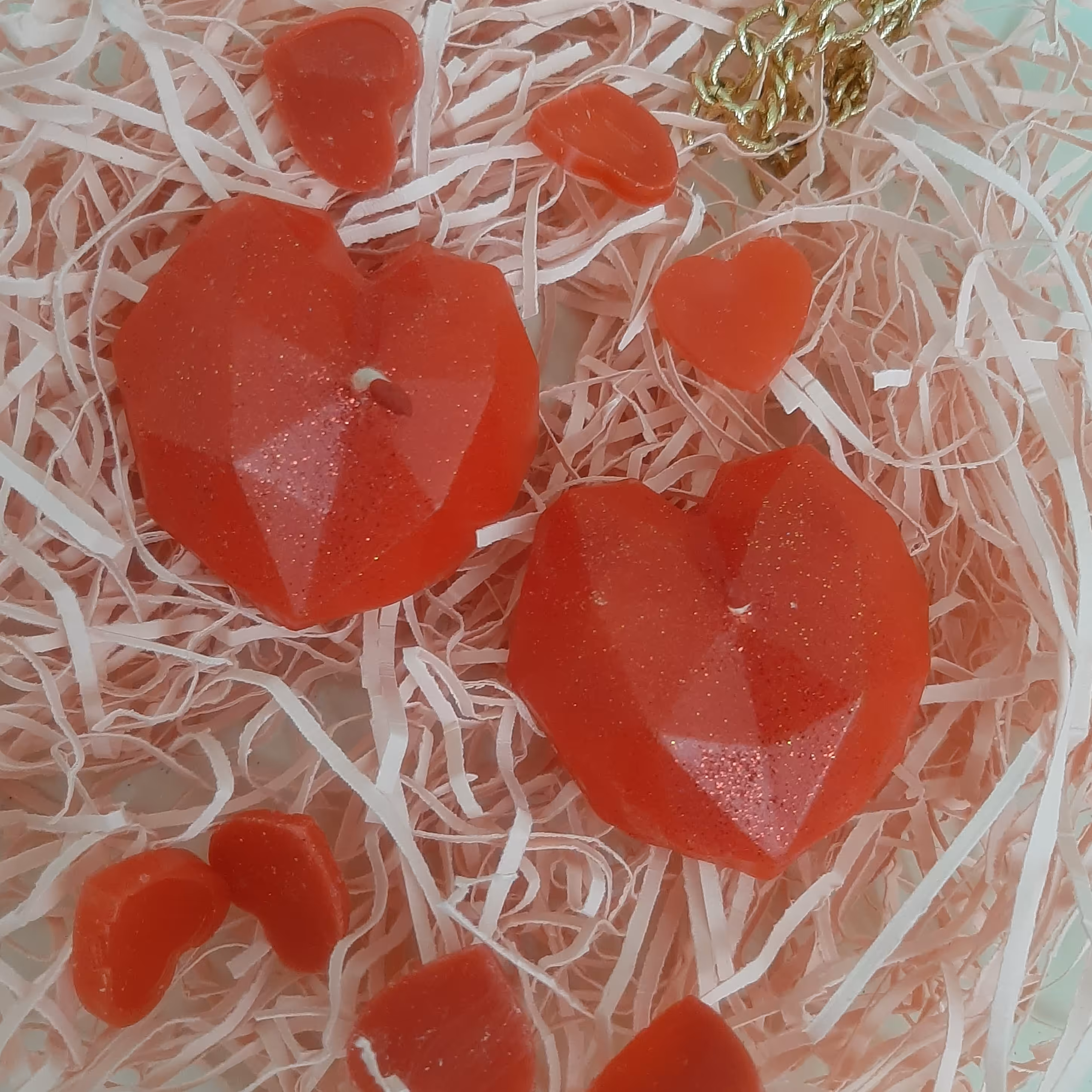 شمع قلب قرمز اوریگامی جفت