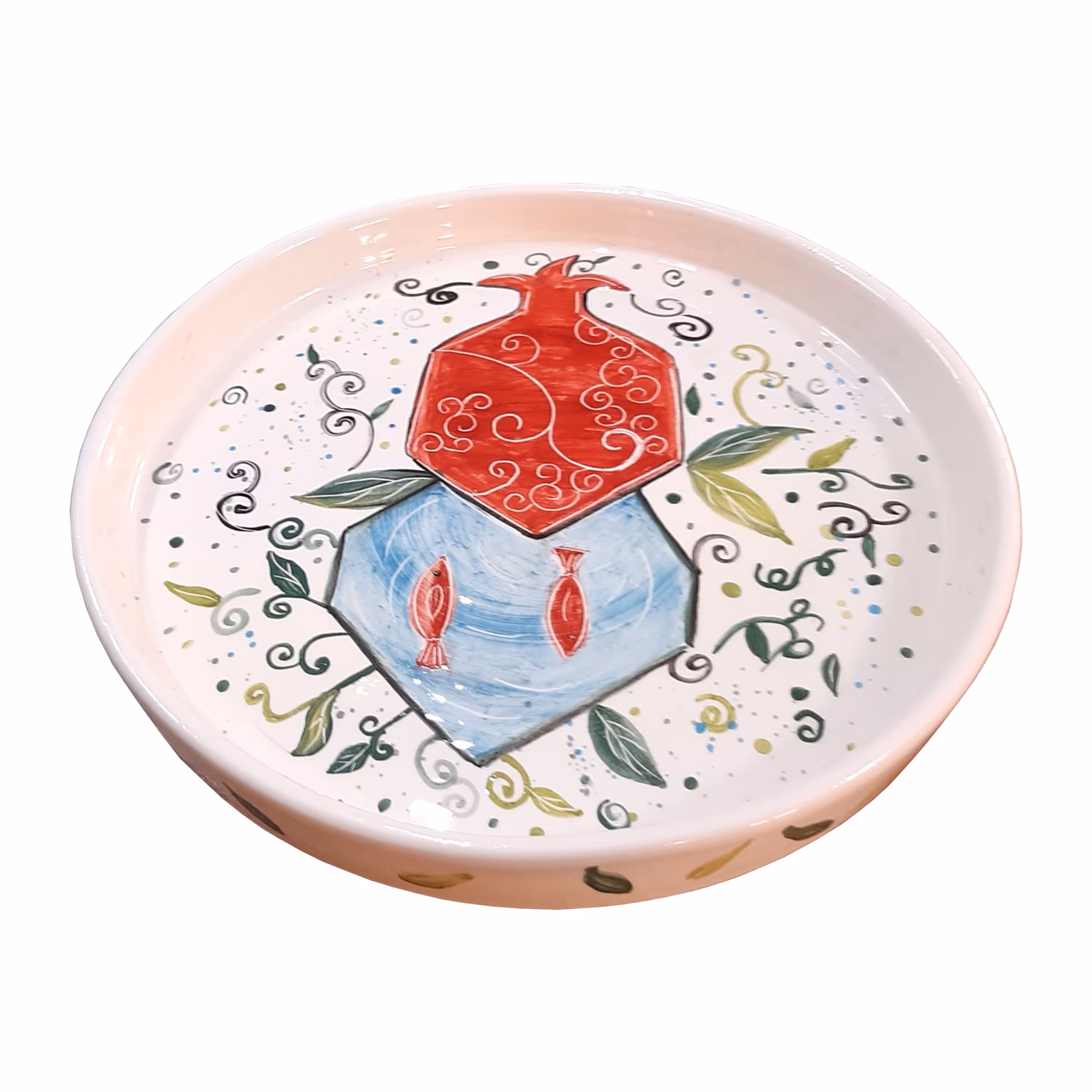 سینی سرامیکی طرح انار کد ZP12