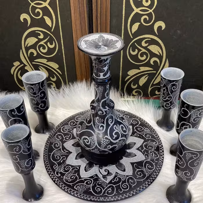 ست تنگ و جام سنگی طرح اسلیمی