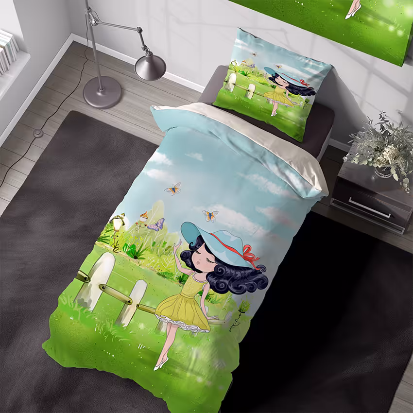 روتختی اتاق دختر طرح پرنسس زیبا در مزرعه CS-1144