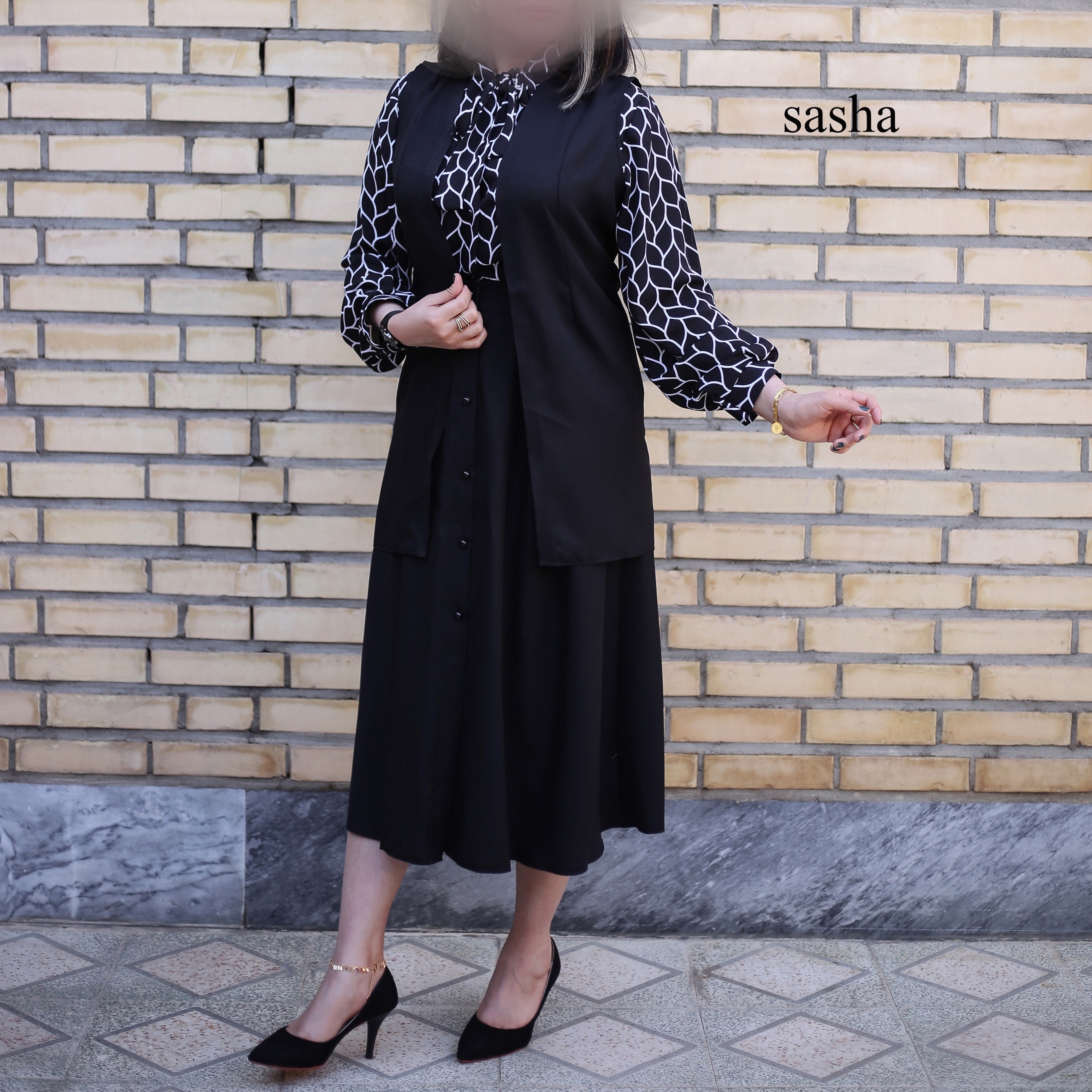 شومیز و سارافون دامن سه تیکه 