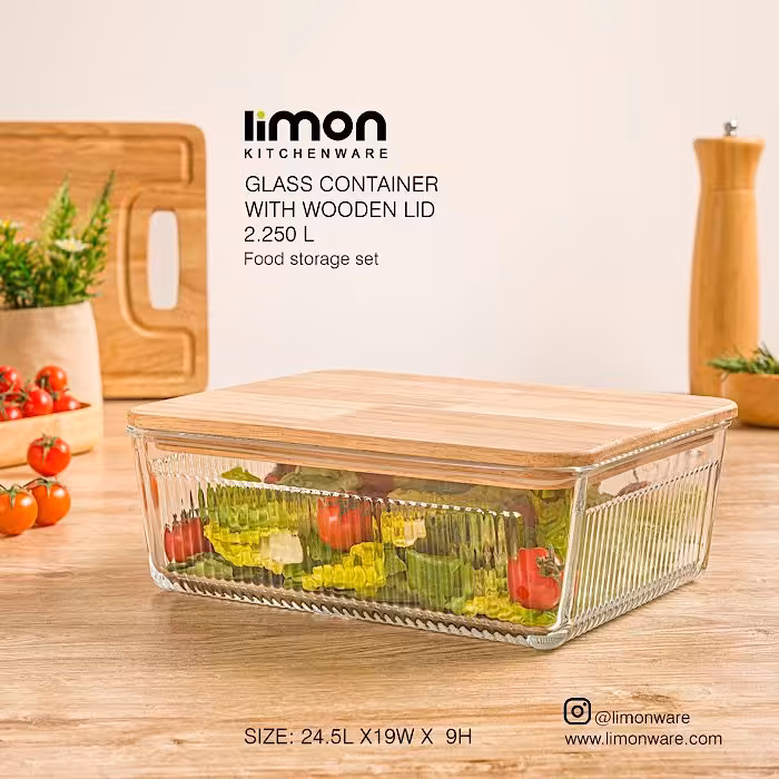 ظرف درب دار شیاردار لیمون