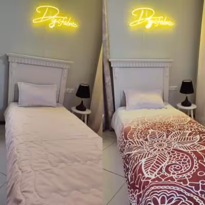 لحاف یک نفره طرح بته جقه سفید