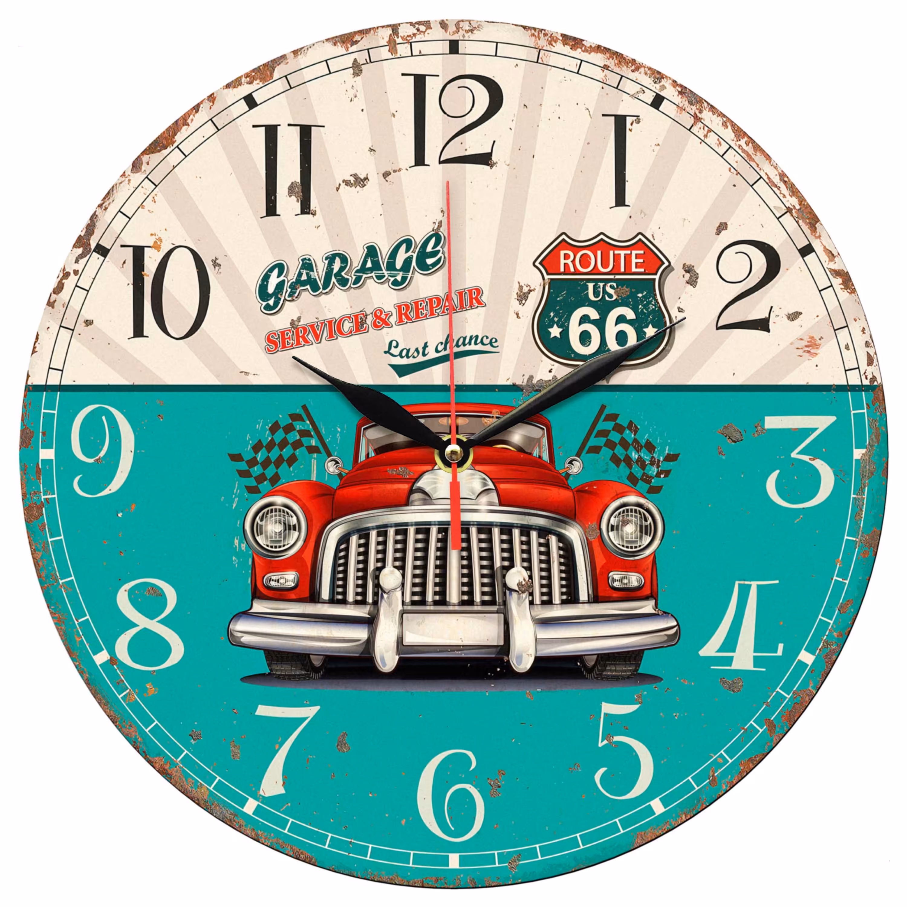 ساعت دیواری مدل 1114 طرح ماشین قدیمی قطر 30