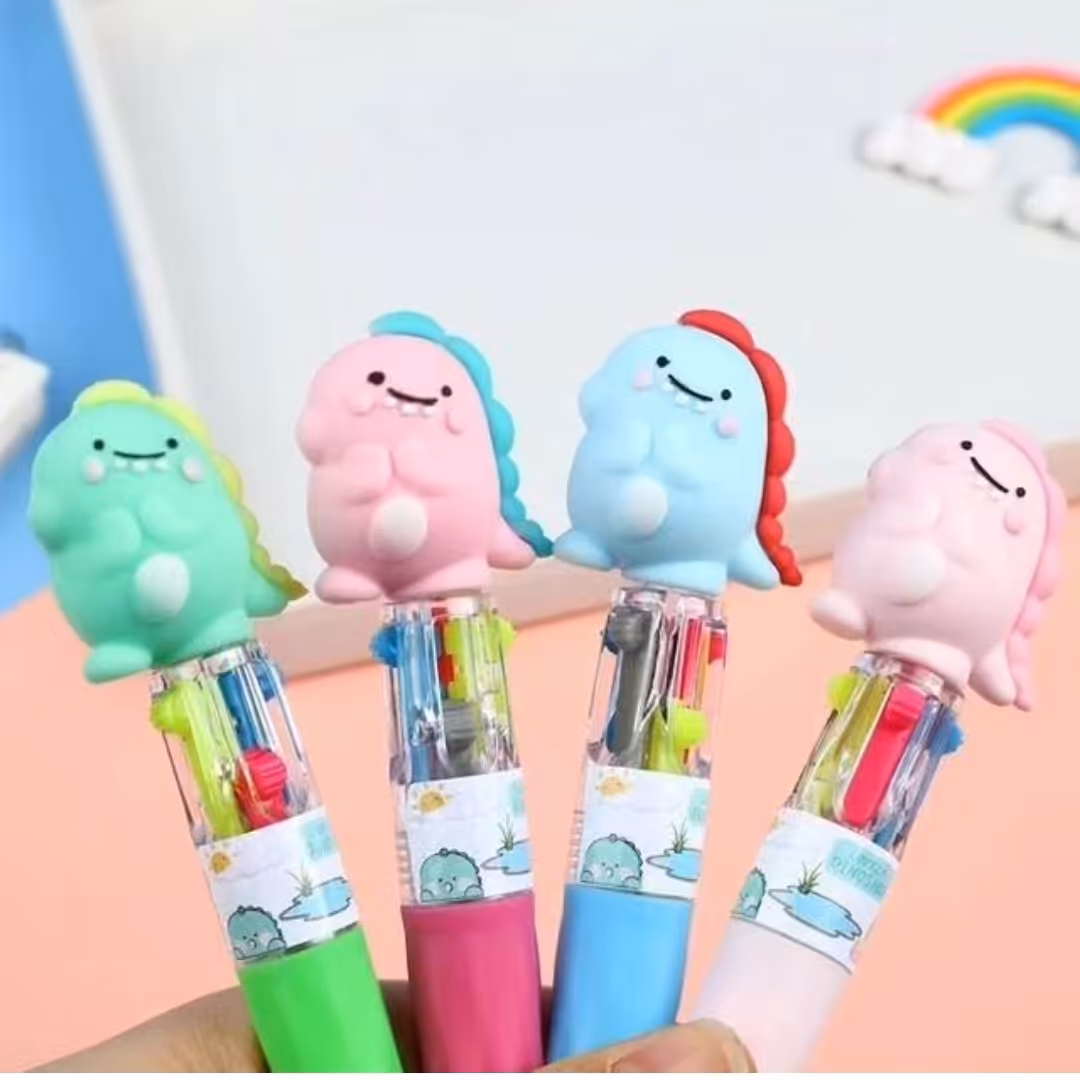 مینی خودکار چهارنگ دایناسور 