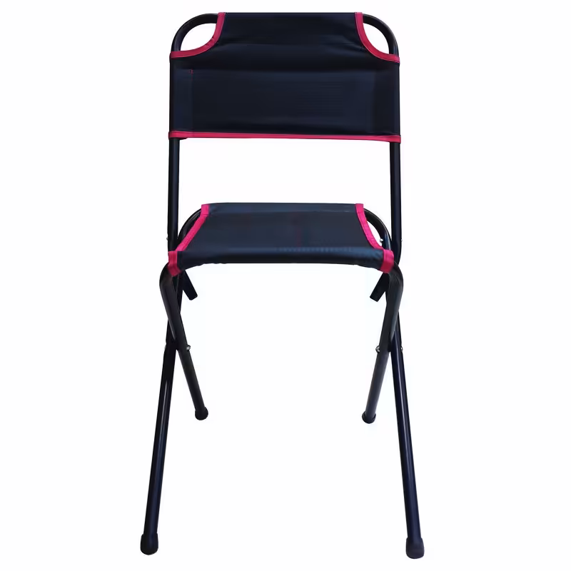 صندلی سفری تاشو - مدل پشتی دار - مقاوم و مستحکم - رنگ قهوه ای (پس کرایه)