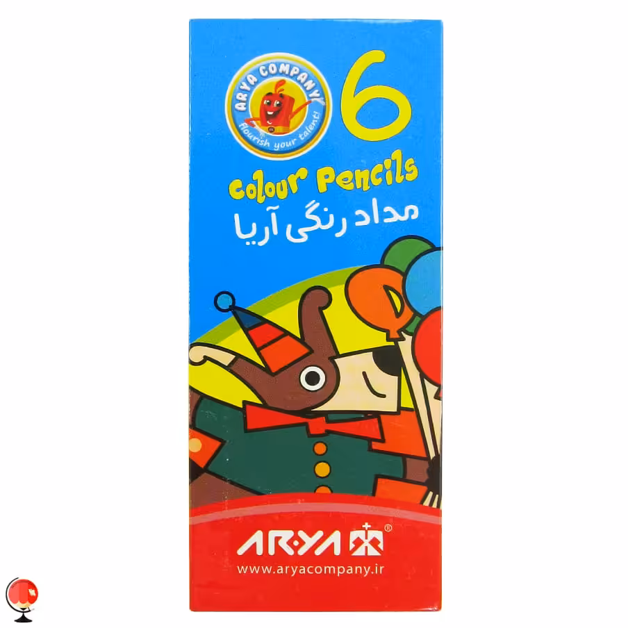مداد رنگی 6 رنگ کوتاه آریا