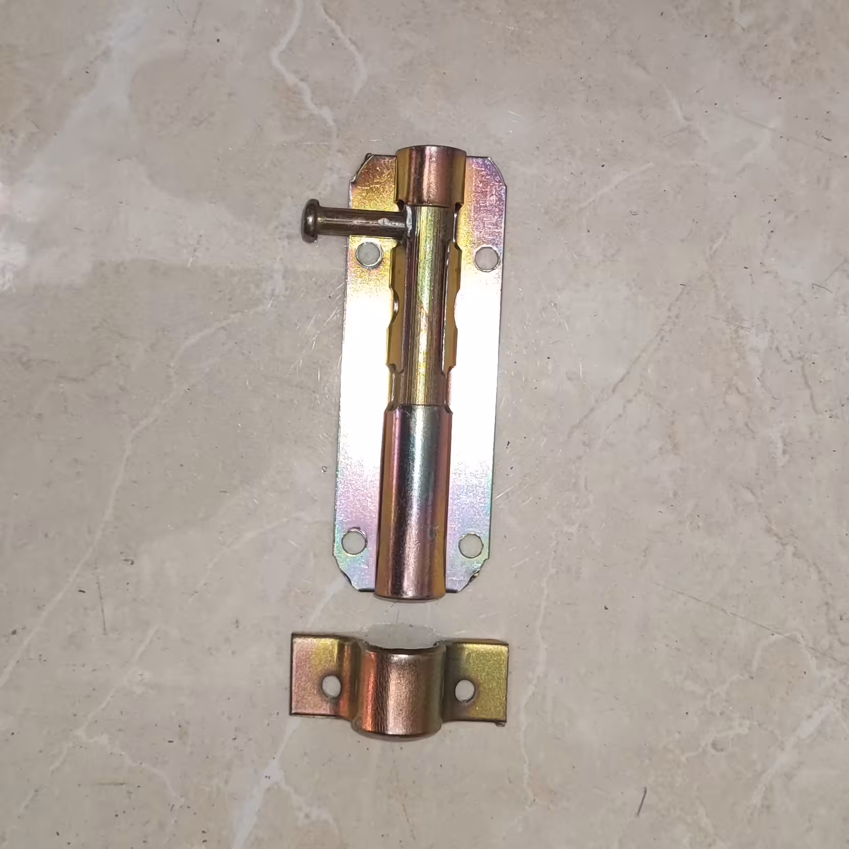 کشویی میله ای 10 سانت آبکاری طلایی با مقابلی