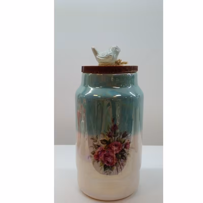 ست بانکه سرامیک فانتزی لعاب صدفی مدل پرنده