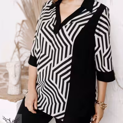 شومیز اسپورت‌مجلسی یقه هفت آستین سه ربع8590