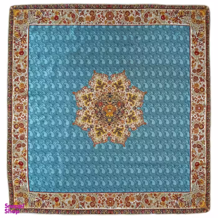 رومیزی ترمه ابریشمی عدل کشمیر مدل گل فرنگ s1