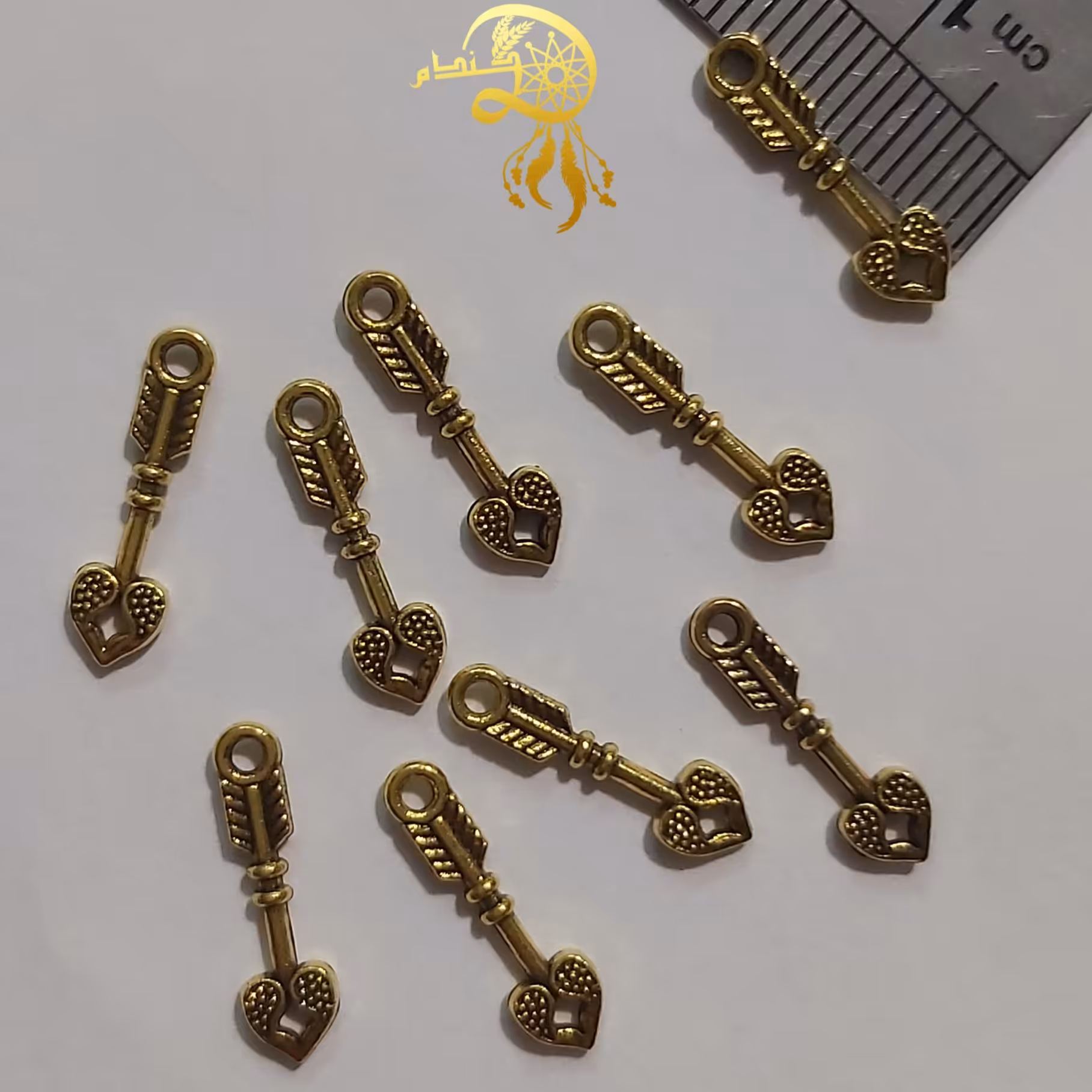 خرجکارتیرقلبی طلایی کوچک یک ونیم سانتی پک ده عددی