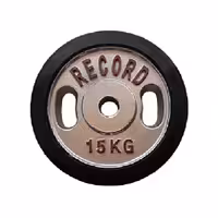 وزنه صفحه هالتر دور لاستیک 15 کیلوگرمی رکورد بسته 1 عددی