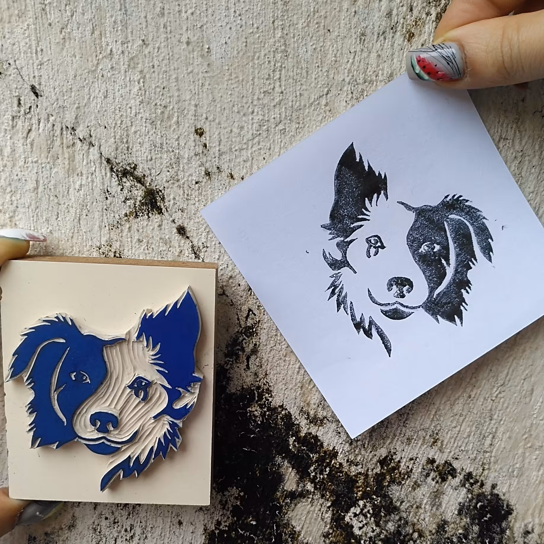 مهر دستساز چهره سگ