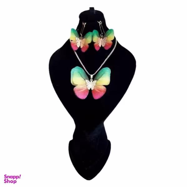 نیم ست طلا 18 عیار زنانه مدل پروانه کد L04