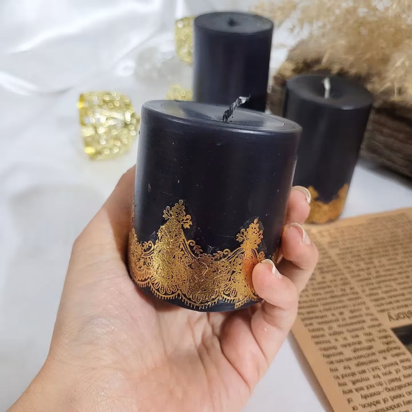 شمع استوانه مشکی مناسب ایام سوگواری