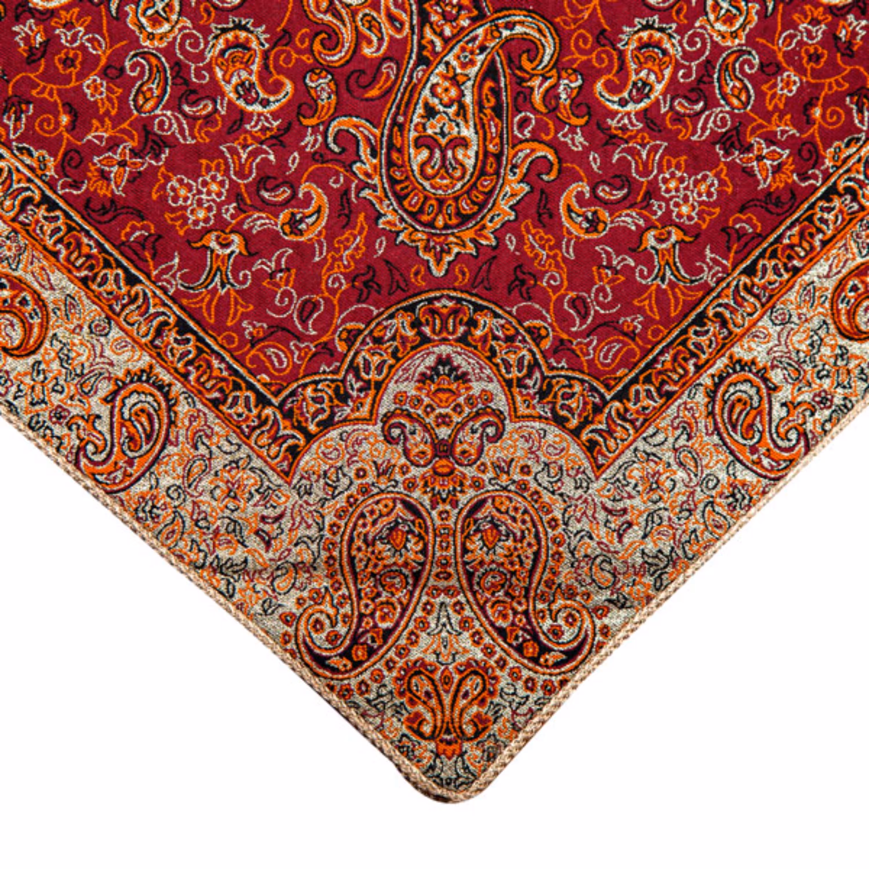 ترمه یزد سایز 1 در 1 متر قرمز