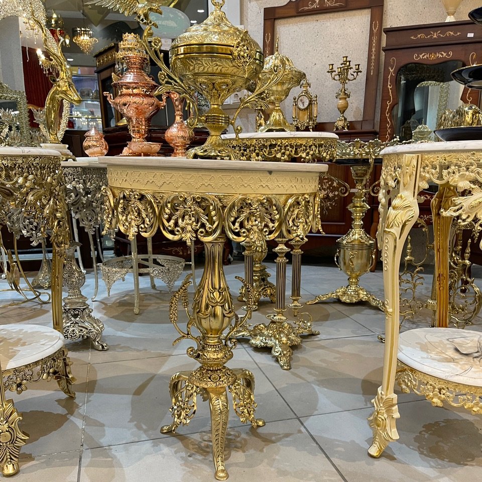 میز خاطره مدل شقایق با سنگ ساده و الیاژ ابکاری