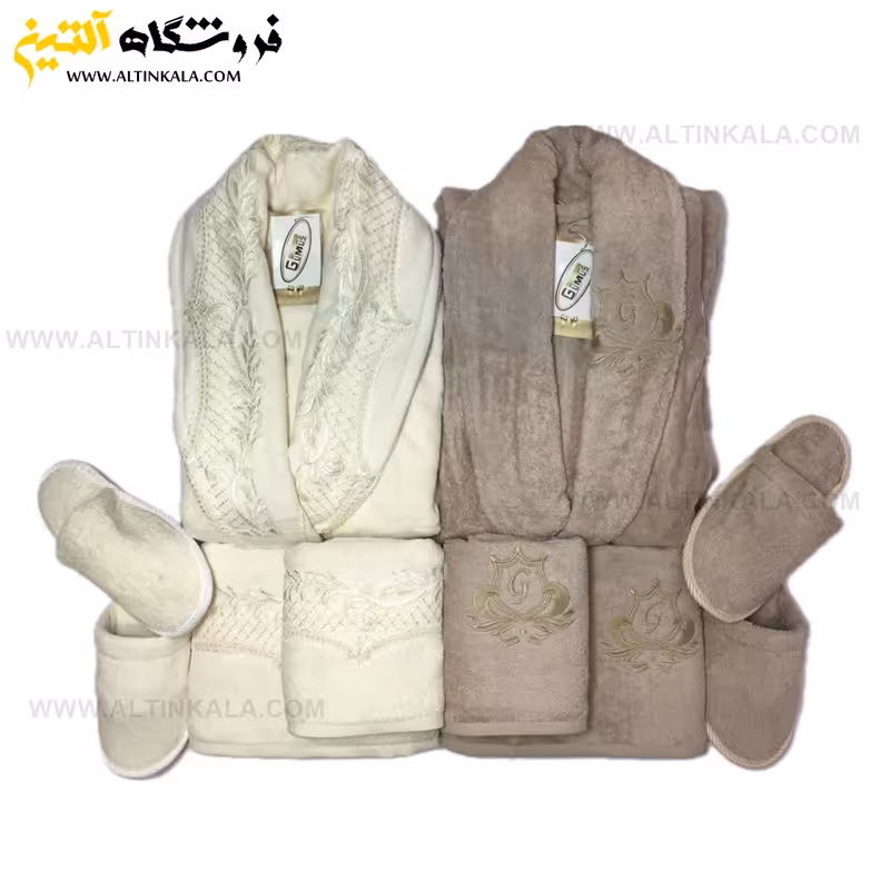 سرویس حوله عروس و داماد 10تکه گیپوردار برند GUMUS