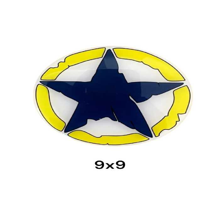 محافظ باک و برچسب آبی فن های زرد سرمه‌ای استیکر 9X9 سانتی متر موتور سیکلت قبل از SPERLIK YAMAHA VESPA BMW Phoenix