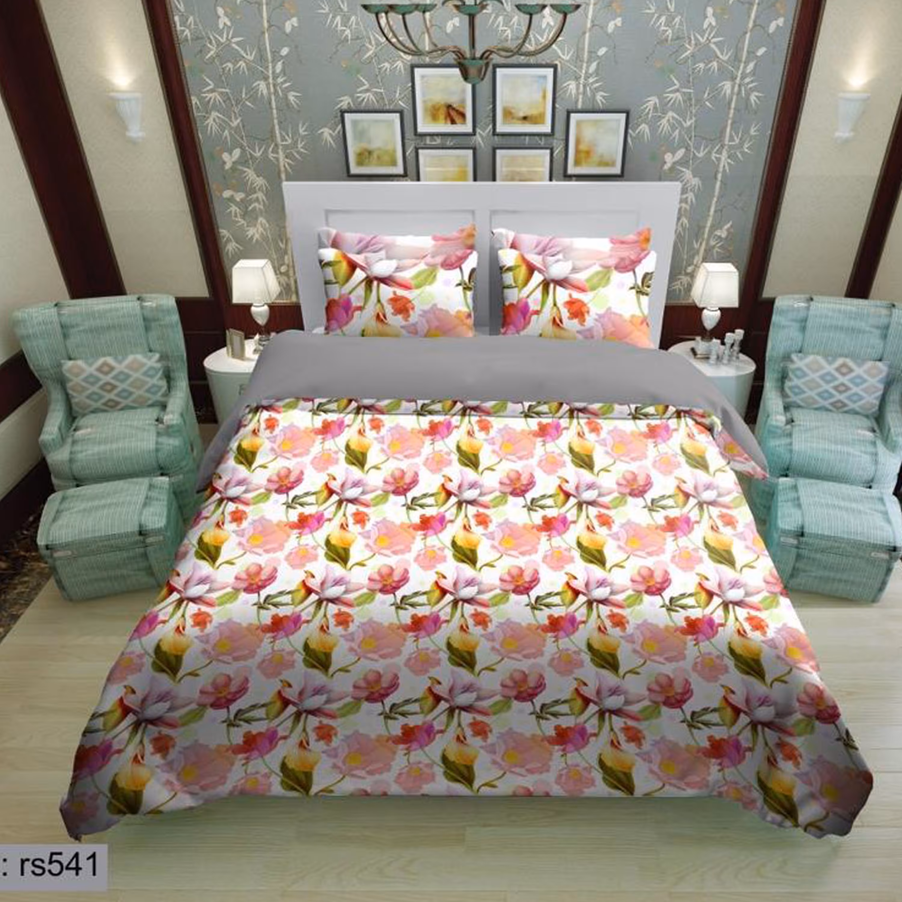 سرویس روتختی 2 نفره تنسل چاپی برندترک لند(Turk Land) rs 541