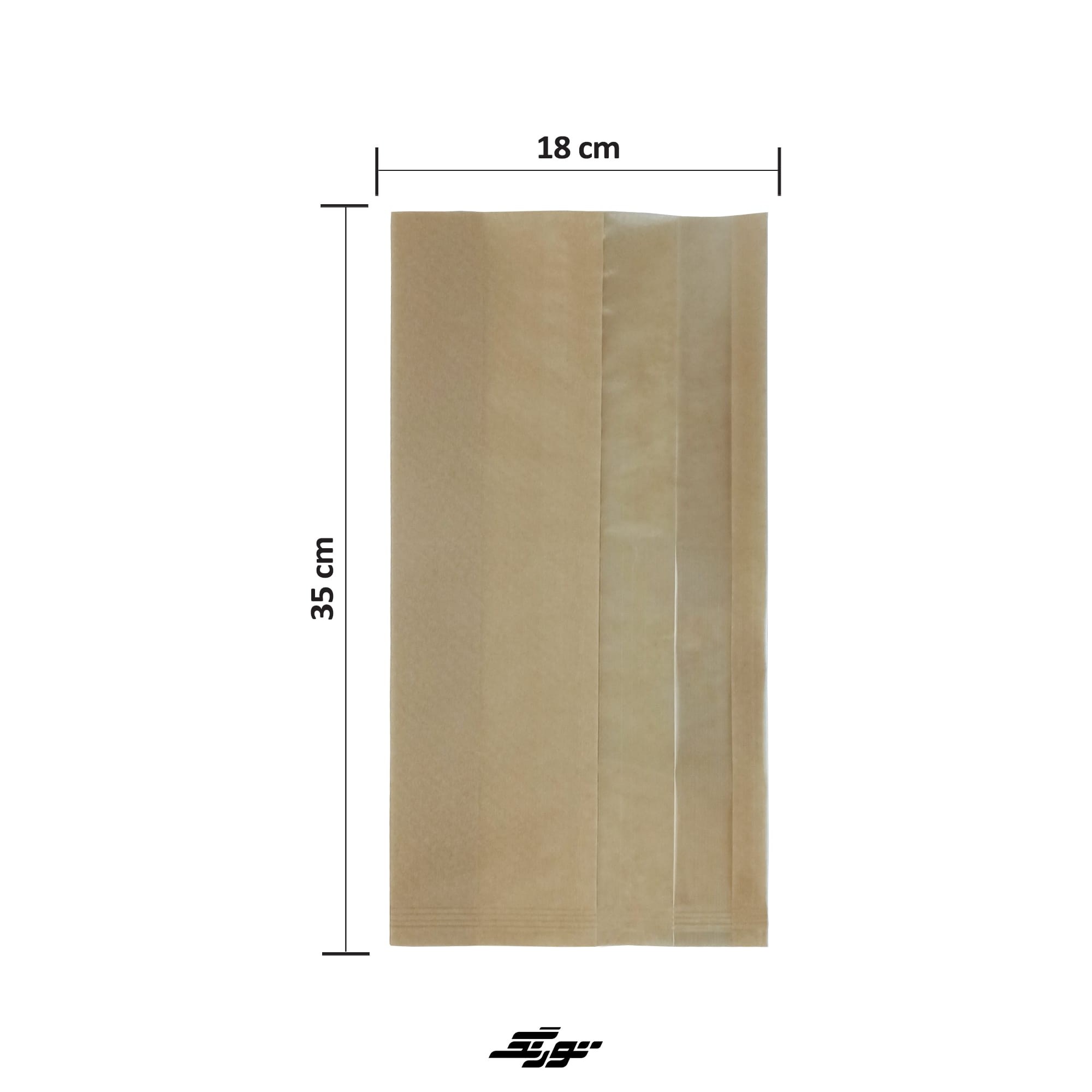 پاکت کرافت پنجره دار 35x18 بسته یک کیلویی