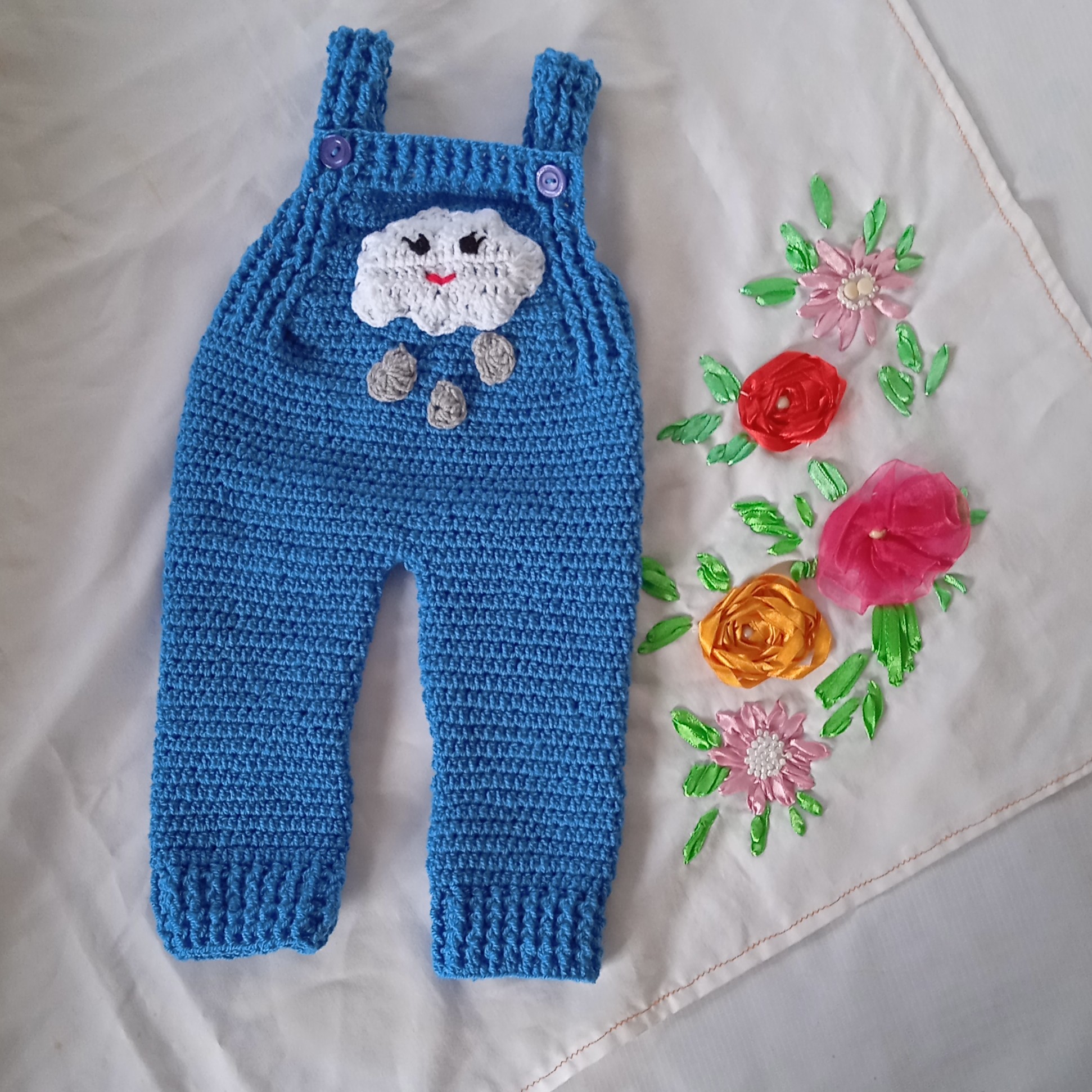 شلوار پیشبندی پسرونه آبی برای سه ماهه