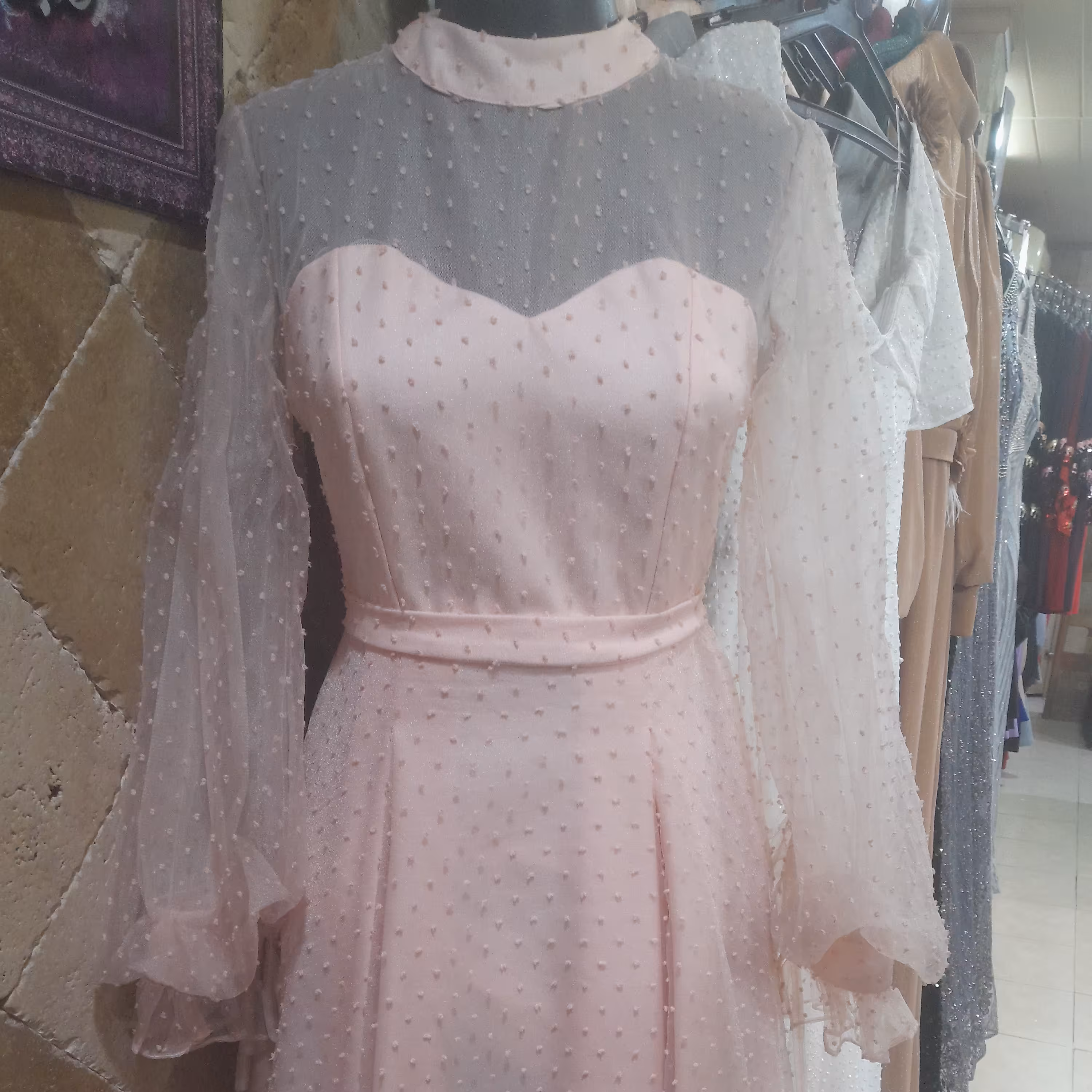 لباس مجلسی گلبه ایی پارچه آدامسی سایز 40