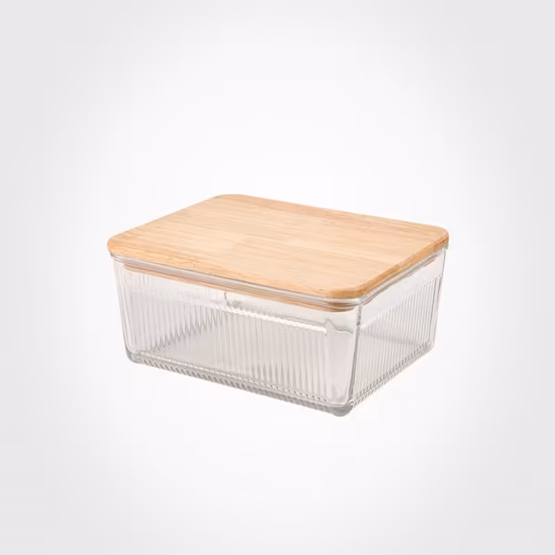 ظرف شیشه ای شیاردار 450میلی لیتر 