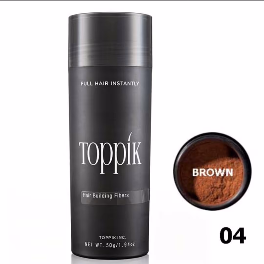 پودر پرپشت کننده مو تاپیک 50 گرمی شماره 4قهوه ای ( Brown)


