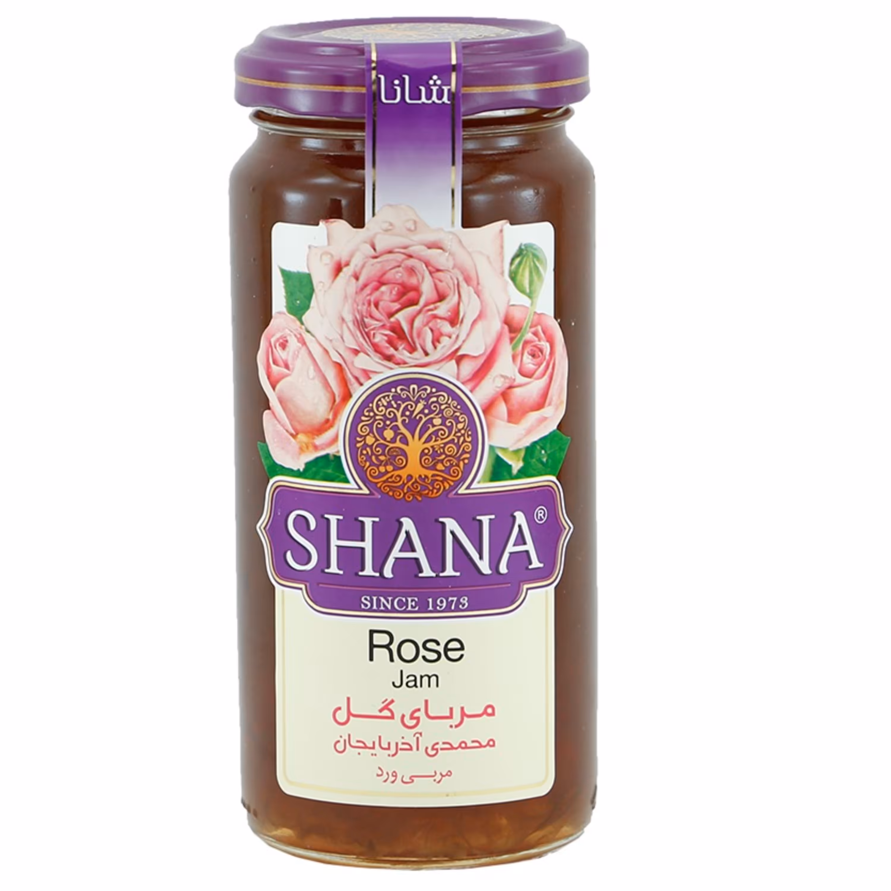 مربای گل محمدی آذربایجان ((شانا شیشه 310 گرمی))(جایگزین بر حق عسل)