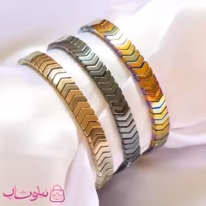 دستبند حدید طرح فلش رنگ قهوه ای