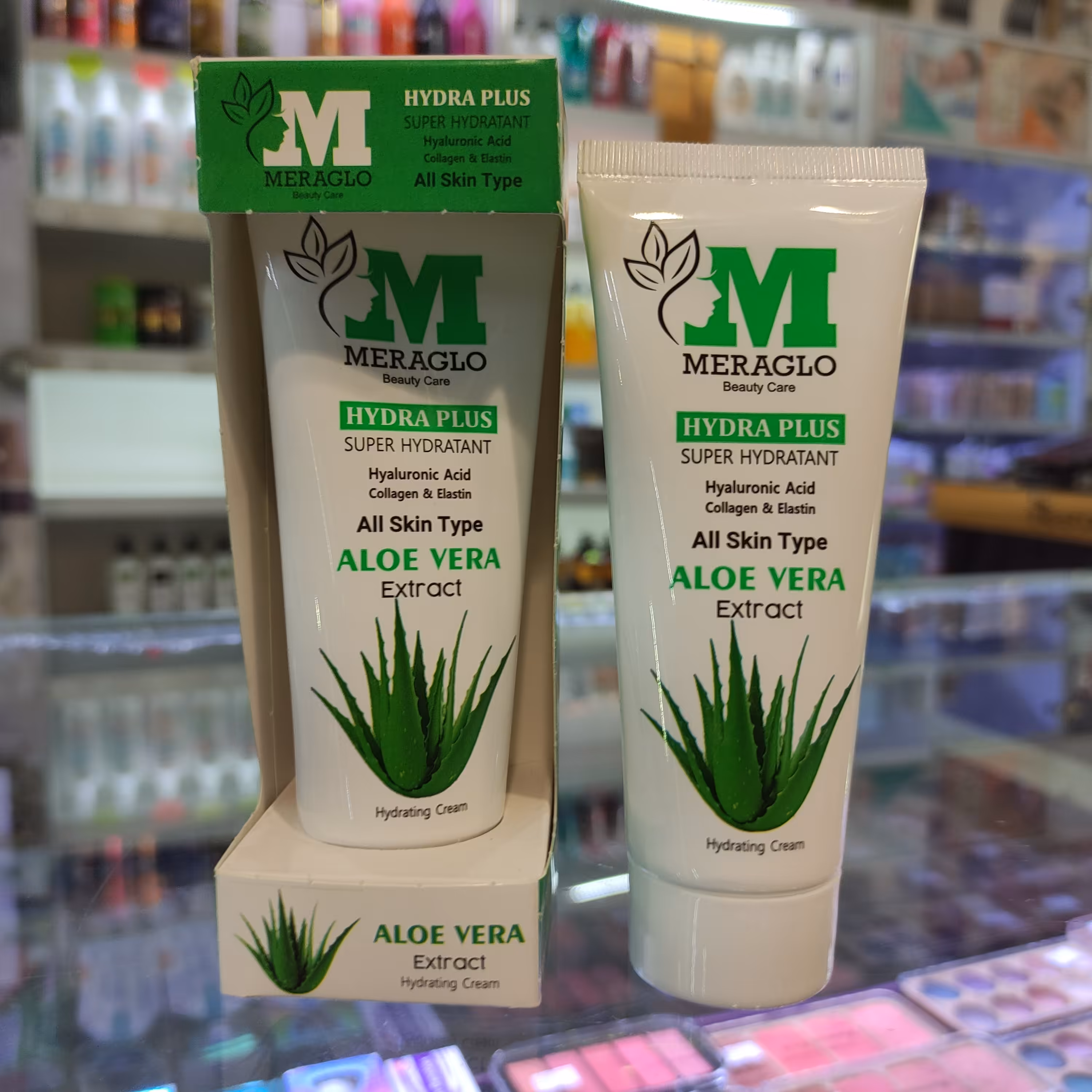 کرم ژل مرطوب کننده و آبرسان  آلوئه ورا مراگلو MERAGLO  حاوی هیلارونیک اسید و کلاژن و آلستین 
