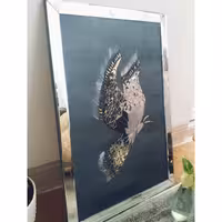 تابلو آینه کاری شده طرح پروانه نیمه