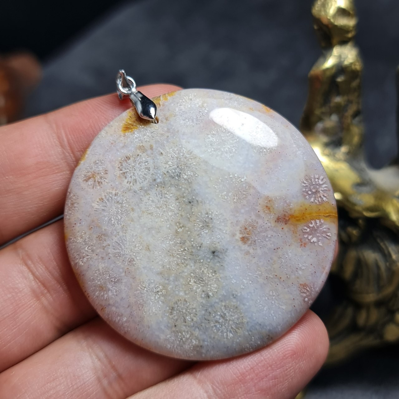  آویز درشت کلکسیونی سنگ طبیعی فسیل مرجان معدنی کشور اندونزی
کد 28383
