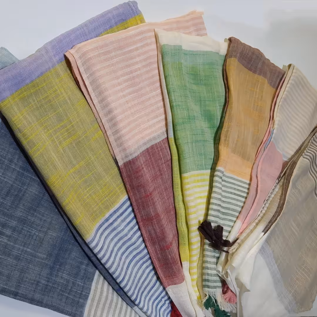 شال لنین بسیار سبک و خنک با رنگهای زیبا و تابستانه