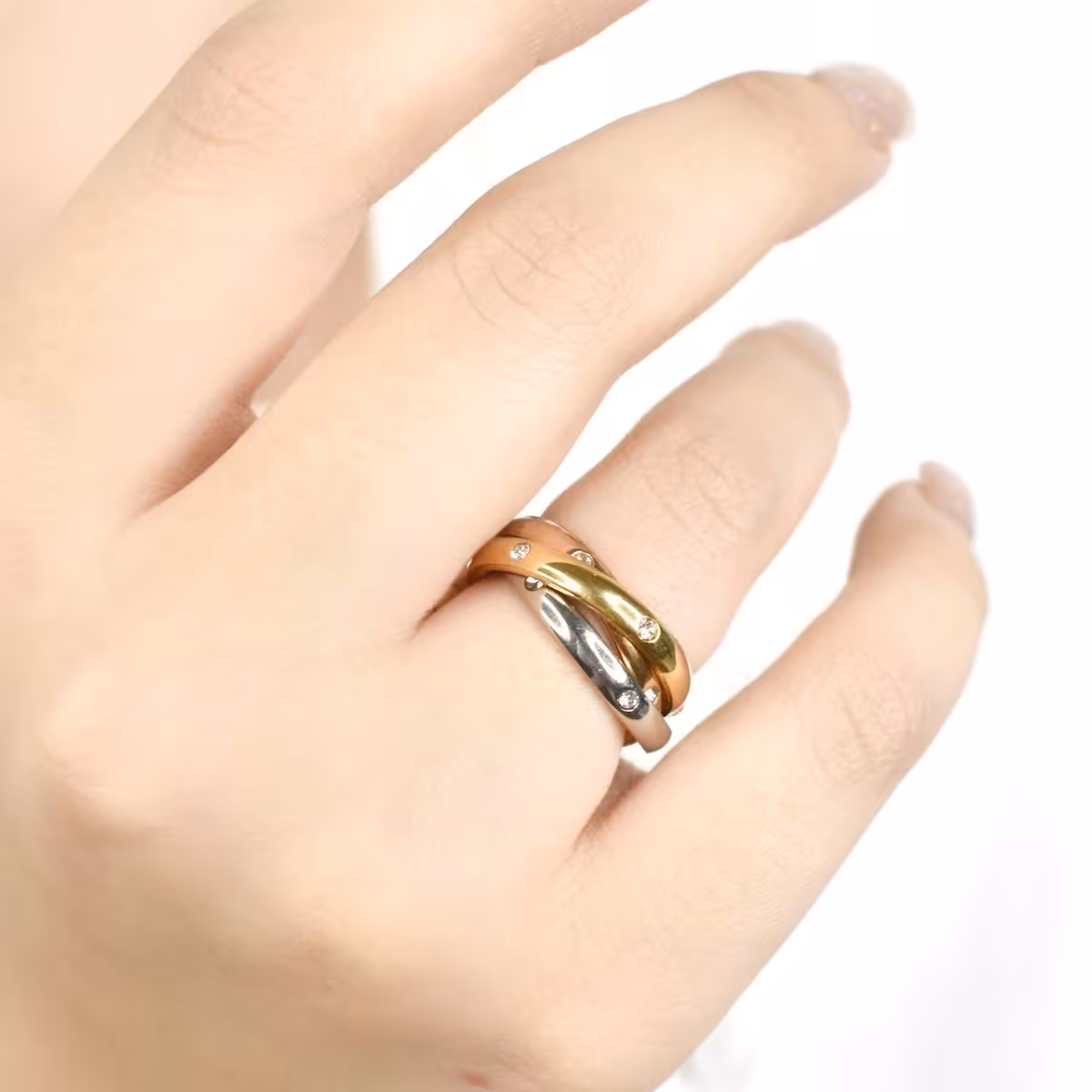 انگشتر سه تایی با حکاکی cartier برند استیل سایز 8 کد 8155