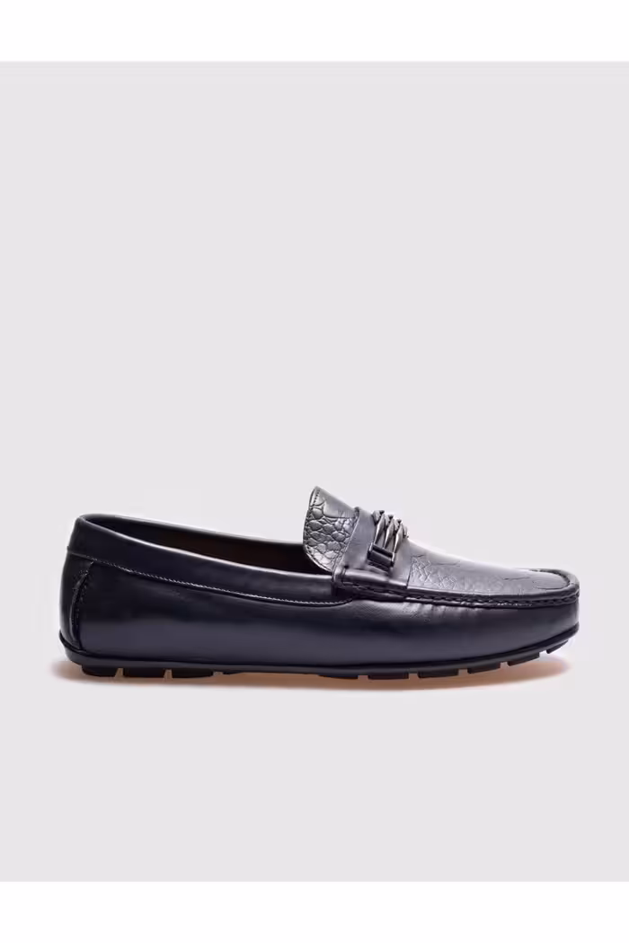 لوفر آبی مردانه کفش های Loafer چرمی Navy Blind Cabani