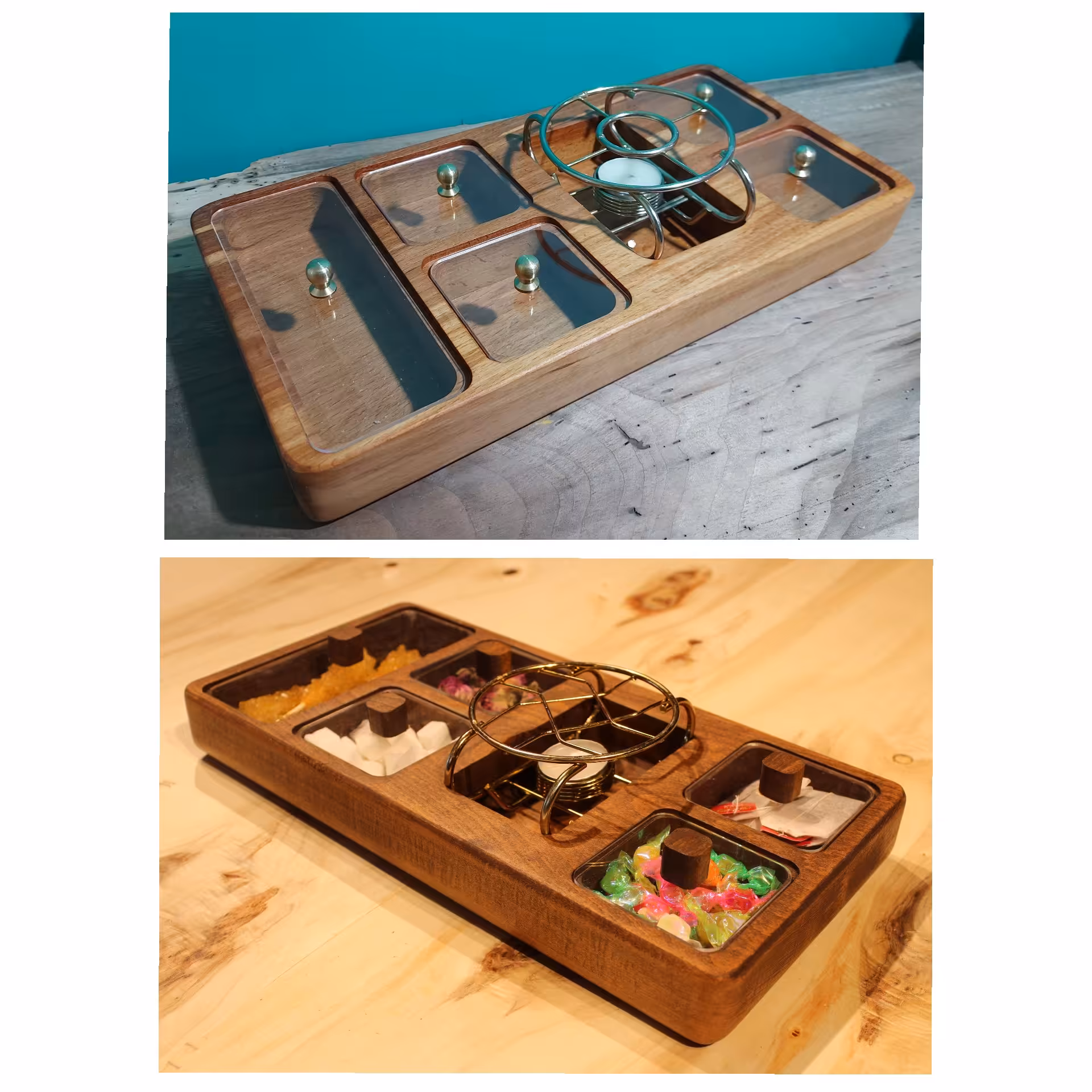 باکس چای چوبی 20×40 وارمر دار 