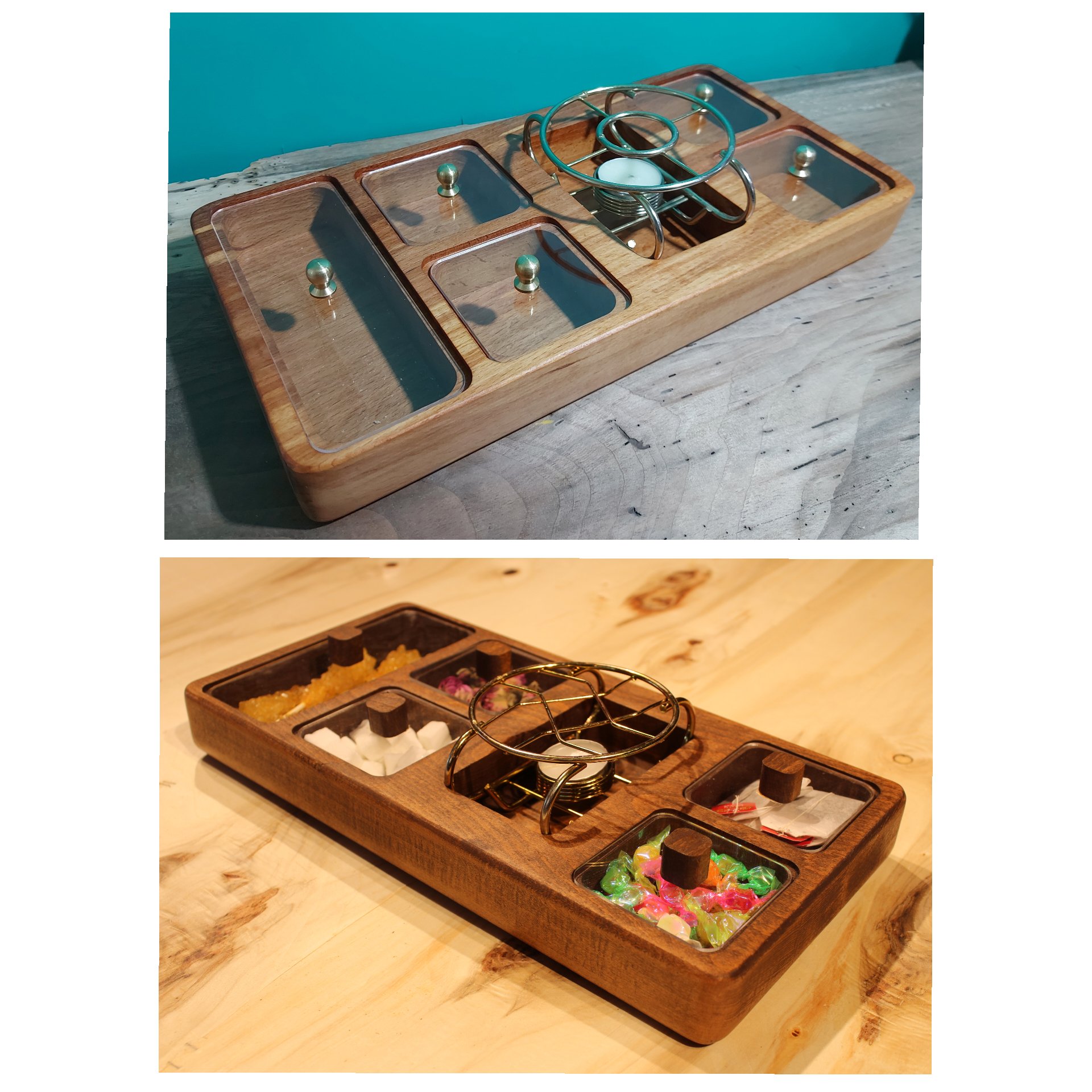 باکس چای چوبی 20×40 وارمر دار