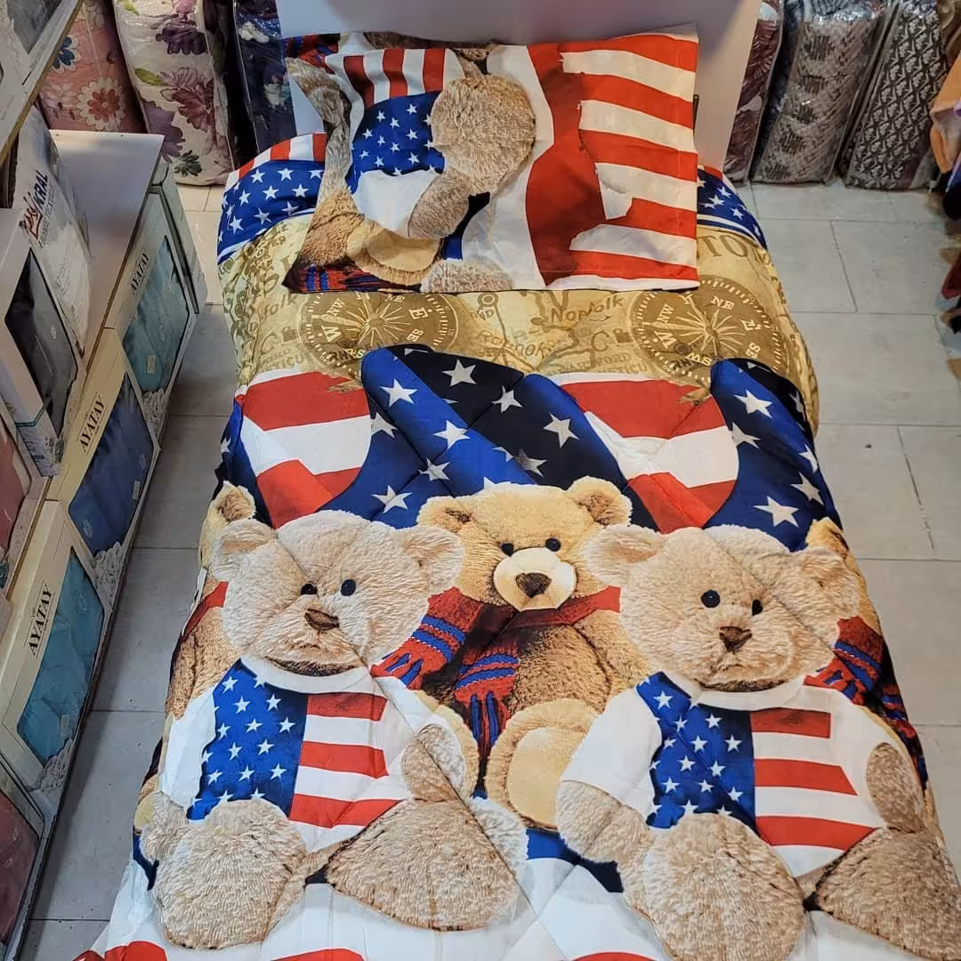 روتختی یکنفره3تکه سه بعدی طرح عروسکی