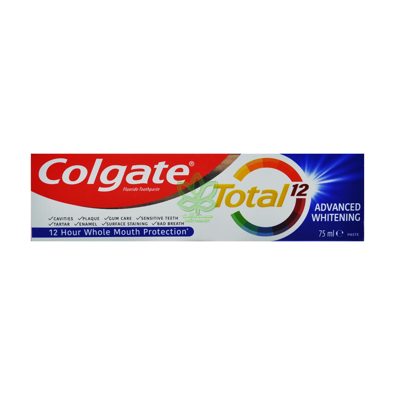 خمیر دندان سفید کننده توتال 12 با ویتامین زینک ادونس وایتینگ 75 میل کولگیت - colgate