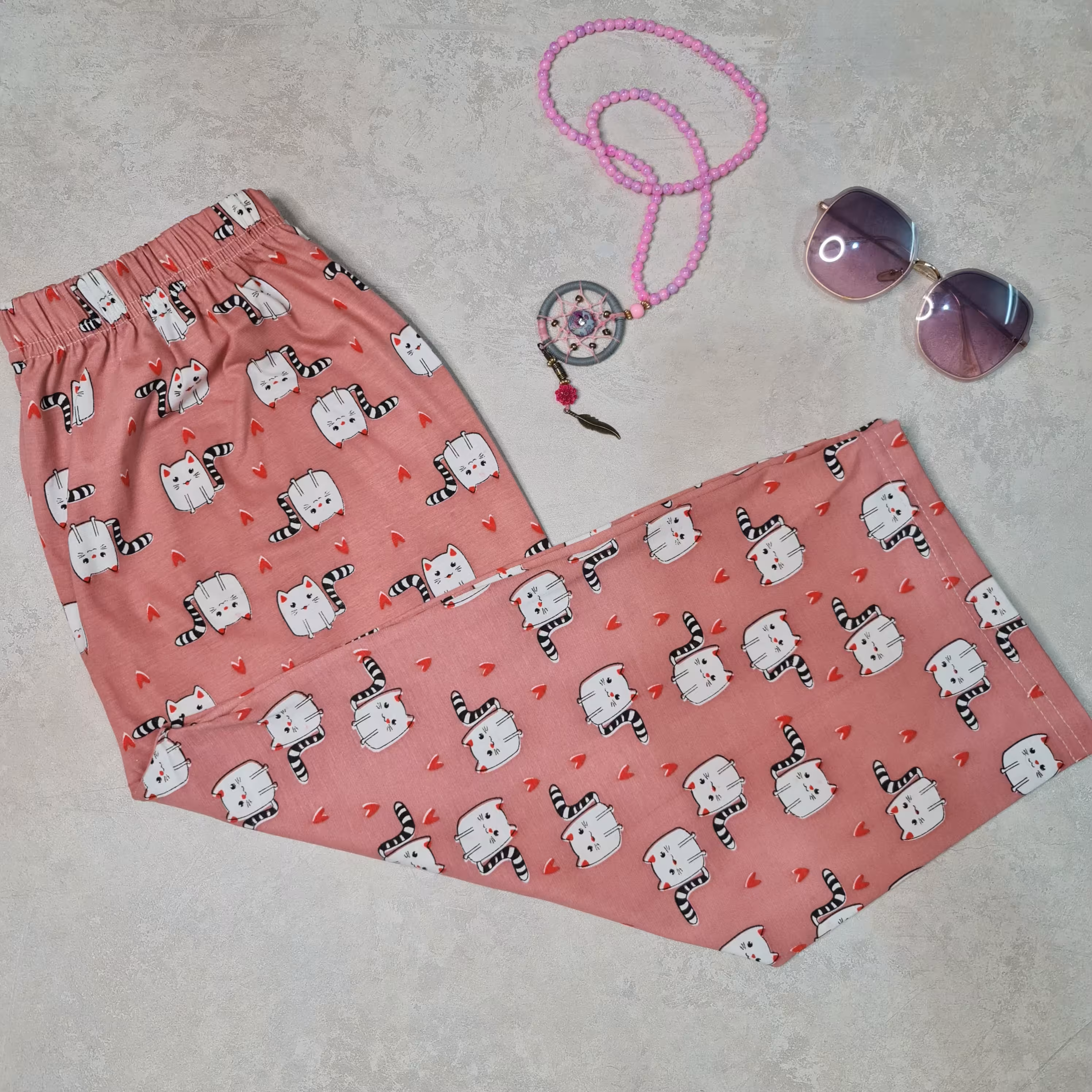 شلوار راحتی برمودا طرحدار عروسکی نخ پنبه