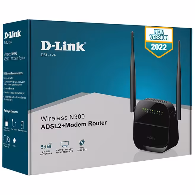 مودم روتر ADSL2 دی لینک مدل DSL 124 NEW 2022