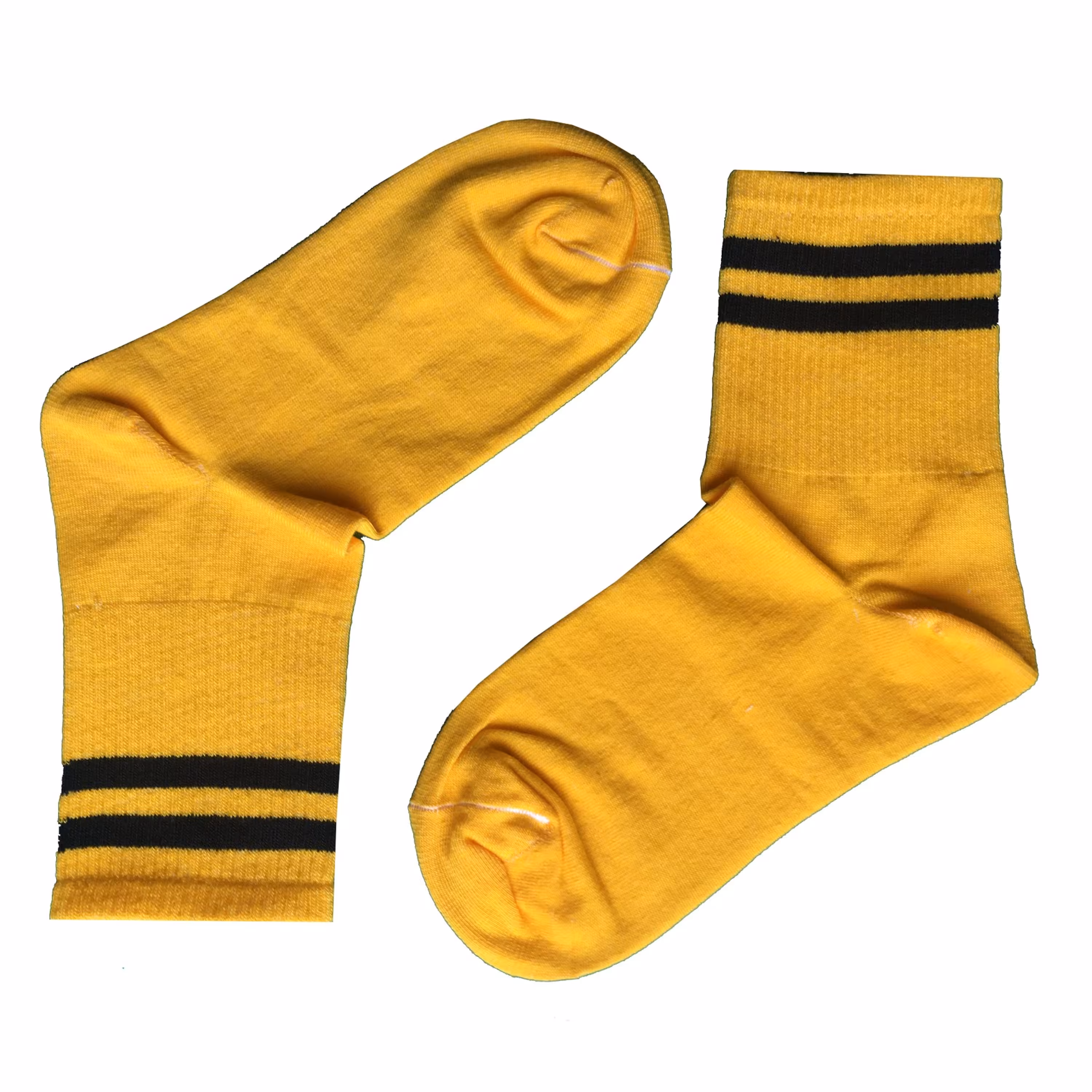 جوراب ساق کوتاه 2 خط رنگ زرد سایز 36 تا 41