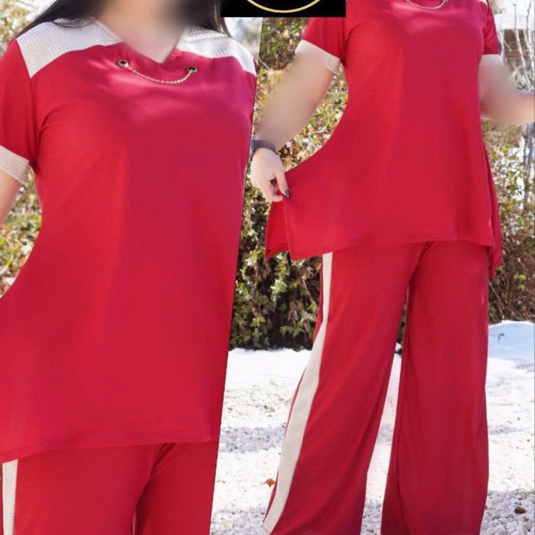 ست تیشرت شلوار زنجیری خرجکار طلا