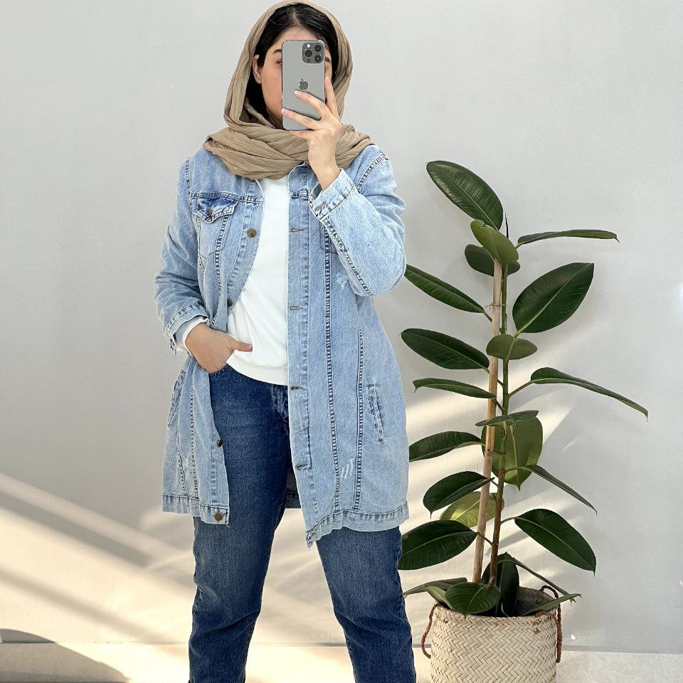 مانتو زنانه جین بلند